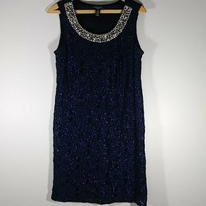 NWOT R & M Richards navy slvless dress Sz 8P